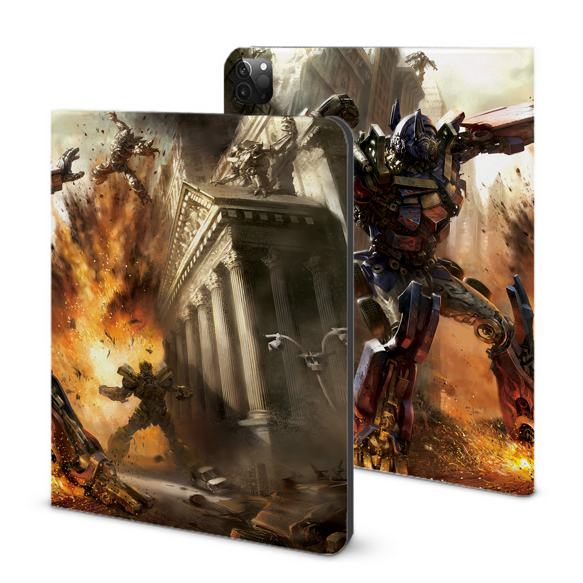 （画像用） Transformers トランスフォーマー IPadケース ペンホルダー付き ブックスタイルデザイン